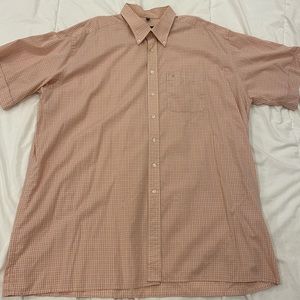 Eterna Excellent Checkered Short Sleeve Dress Shirt- Size 4XL